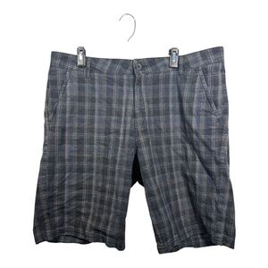 Gotcha Shorts Mens Size 38 Gray Plaid 100% Cotton Golf Hiking Pockets